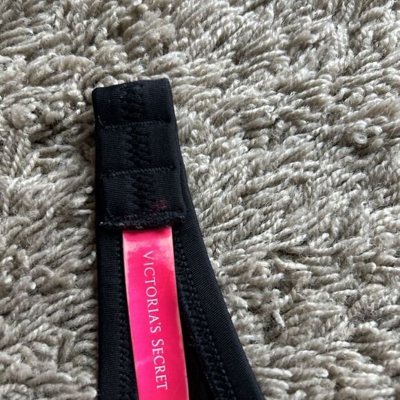 VICTORIA'S SECRET 34C/36B Swim Suit BIKINI TOP JEWEL & Black BOTTOMS Sz M V24 - Picture 13 of 16